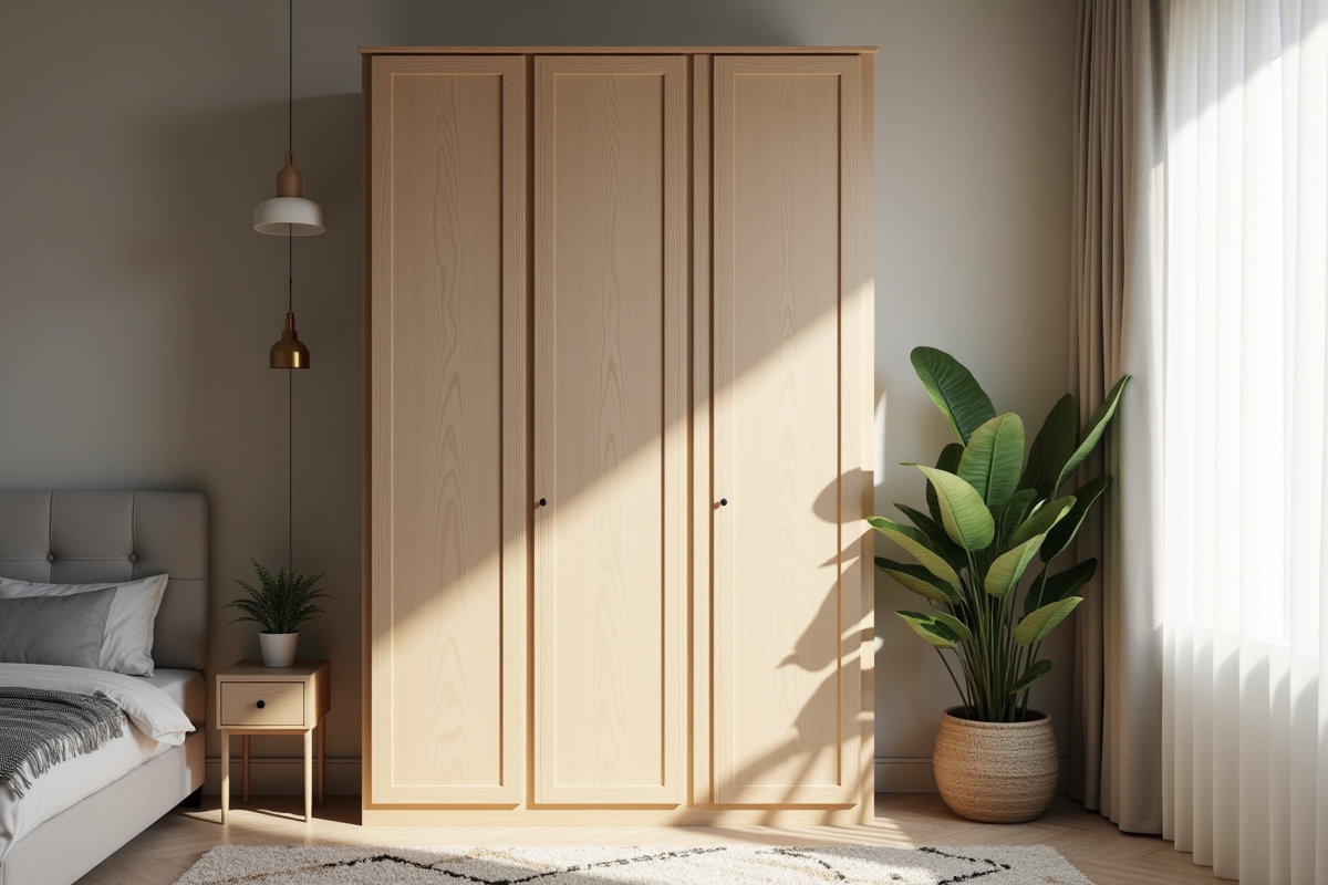 Coin de chambre avec armoire sécurisée par straps