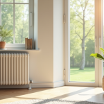 Chauffage électrique écologique dans un salon lumineux