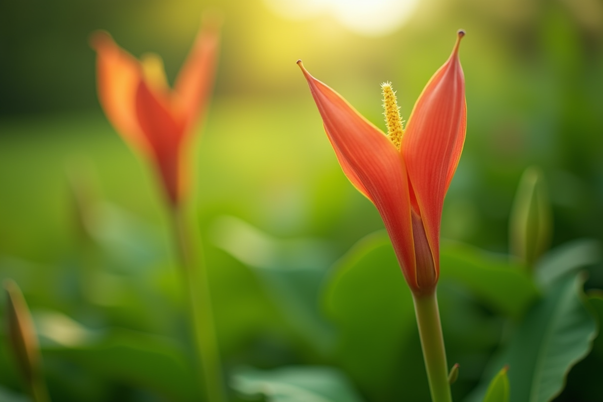 Fleur en forme de V éclatante dans un jardin verdoyant