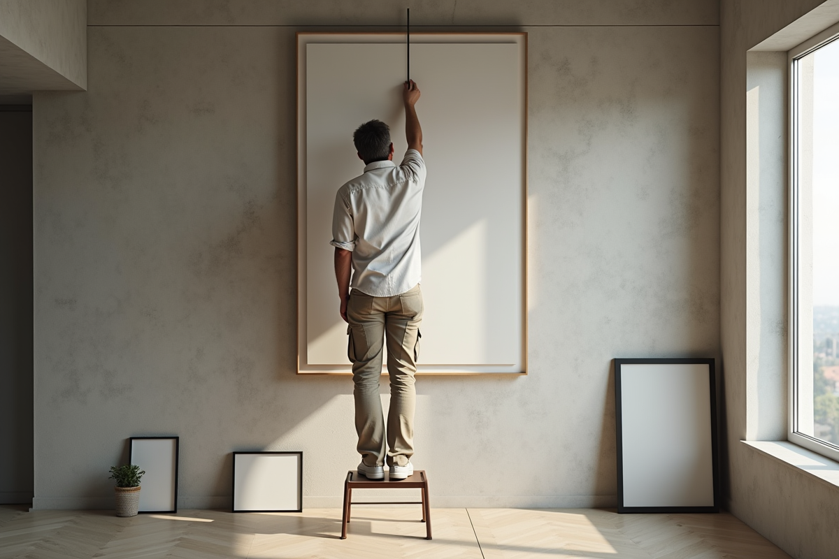 Homme mesurant la hauteur d