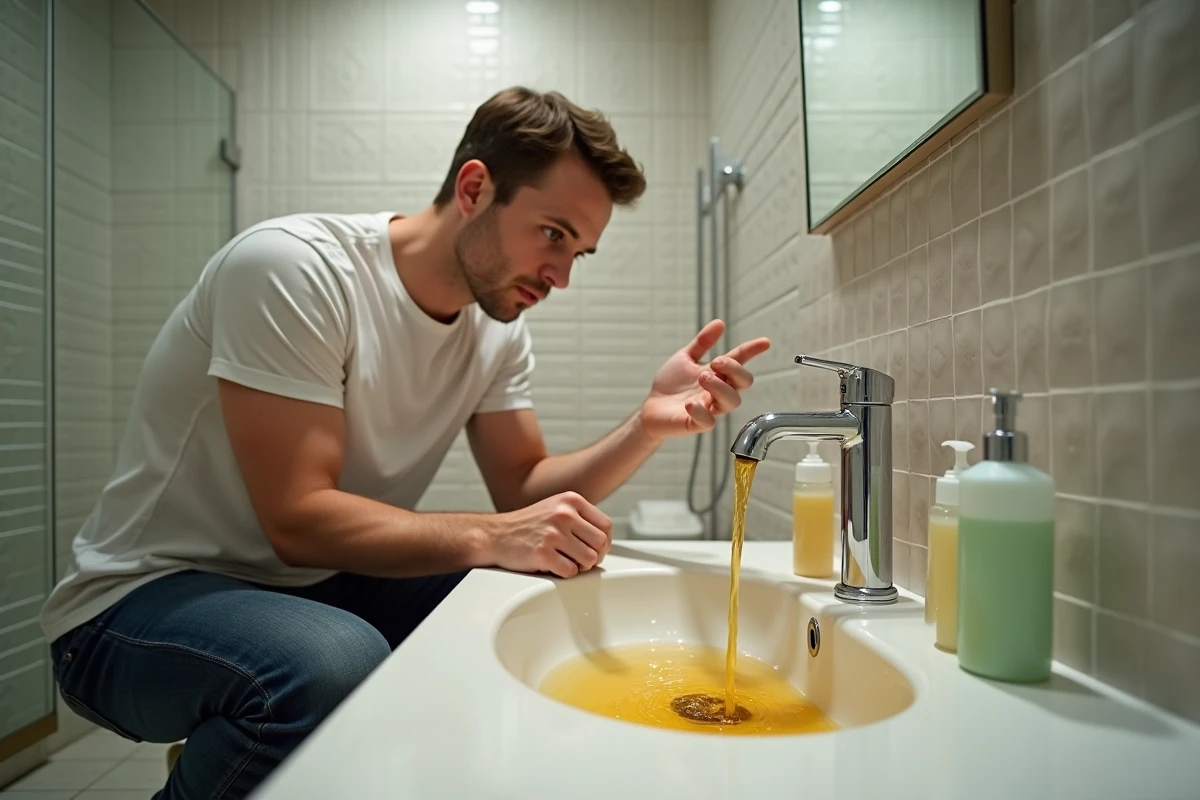 Jeune homme inspectant l